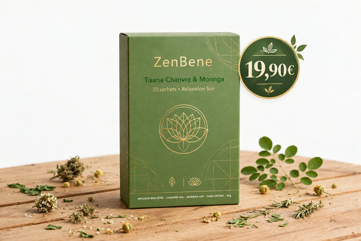 Tisane ZenBene Chanvre et Moringa - Relaxation du soir